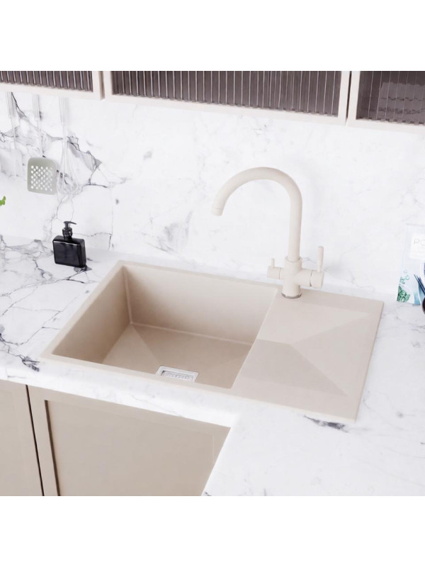 Кухонная мойка Polygran Blade 760 кремовый интерьер