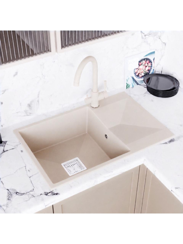 Кухонная мойка Polygran Blade 760 кремовый интерьер