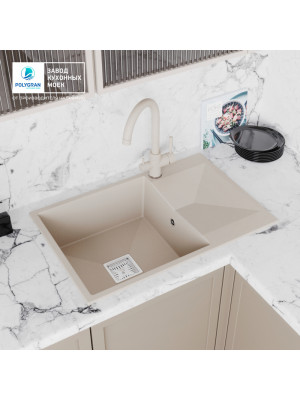 Кухонная мойка Polygran Blade 760 кремовый гарантия интерьер