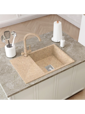 Кухонная мойка Polygran Blade 760 песочный интерьер 2