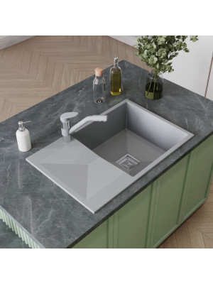 Кухонная мойка Polygran Blade 760 серый интерьер 2