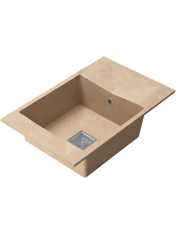 Кухонная мойка Polygran Blade 780 песочный вид сбоку