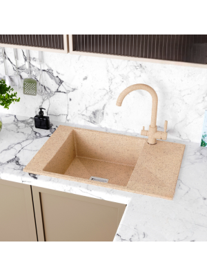 Кухонная мойка Polygran Blade 780 песочный интерьер