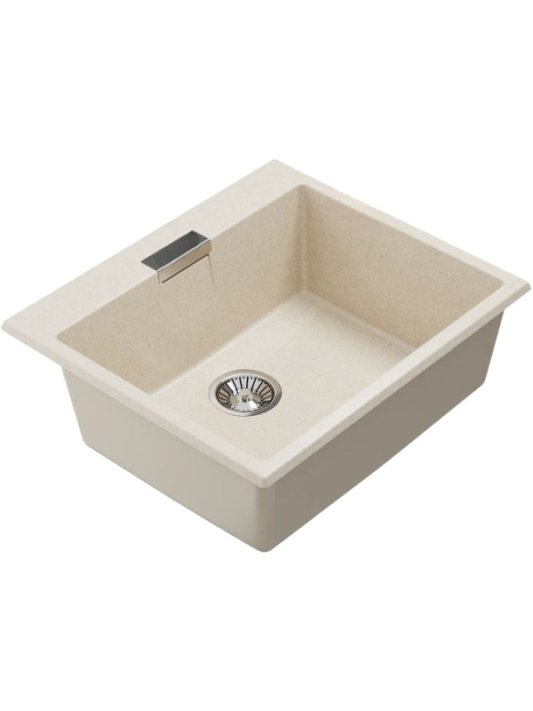 Кухонная мойка Polygran TOLERO 580 кремовый вид сбоку