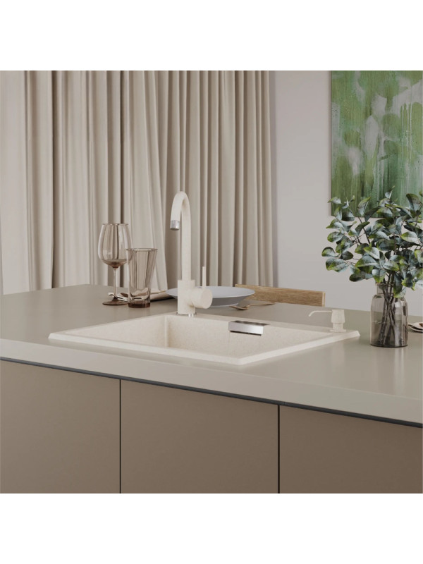 Кухонная мойка Polygran TOLERO 580 кремовый интерьер