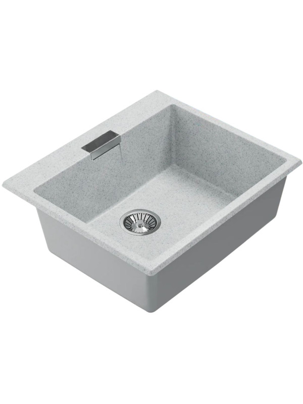 Кухонная мойка Polygran TOLERO 580 светло-серый вид сбоку