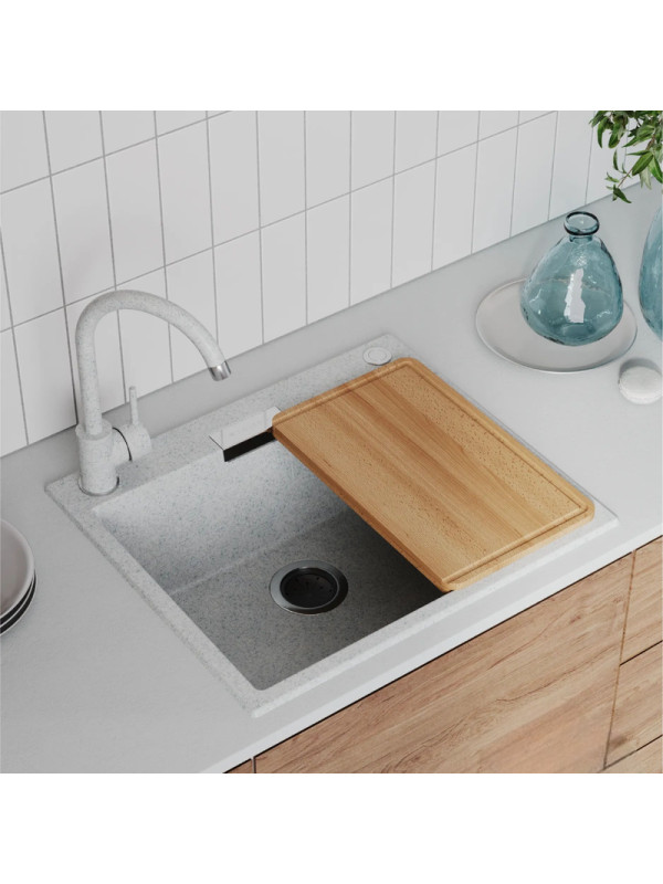 Кухонная мойка Polygran TOLERO 580 светло-серый интерьер 2