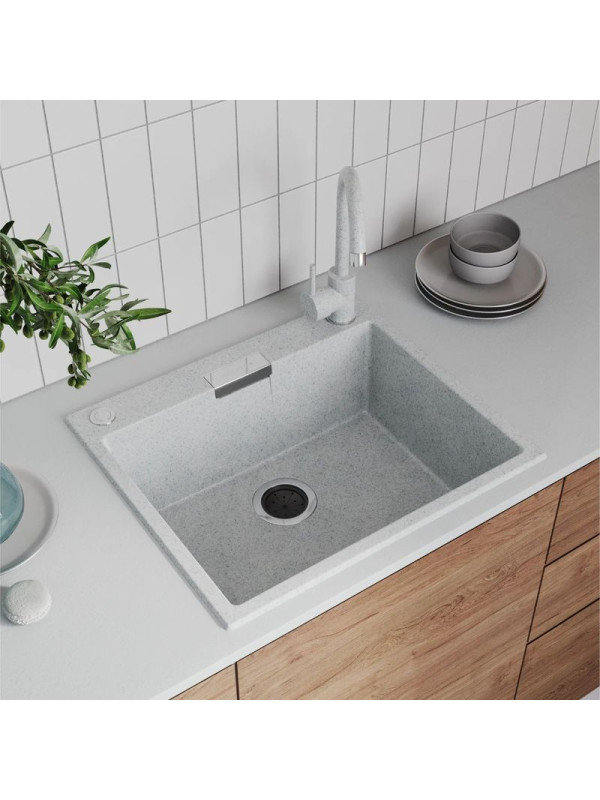 Кухонная мойка Polygran TOLERO 580 светло-серый интерьер 3
