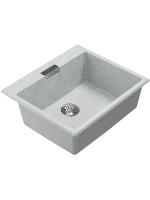 Кухонная мойка Polygran TOLERO 580 светло-серый вид сбоку