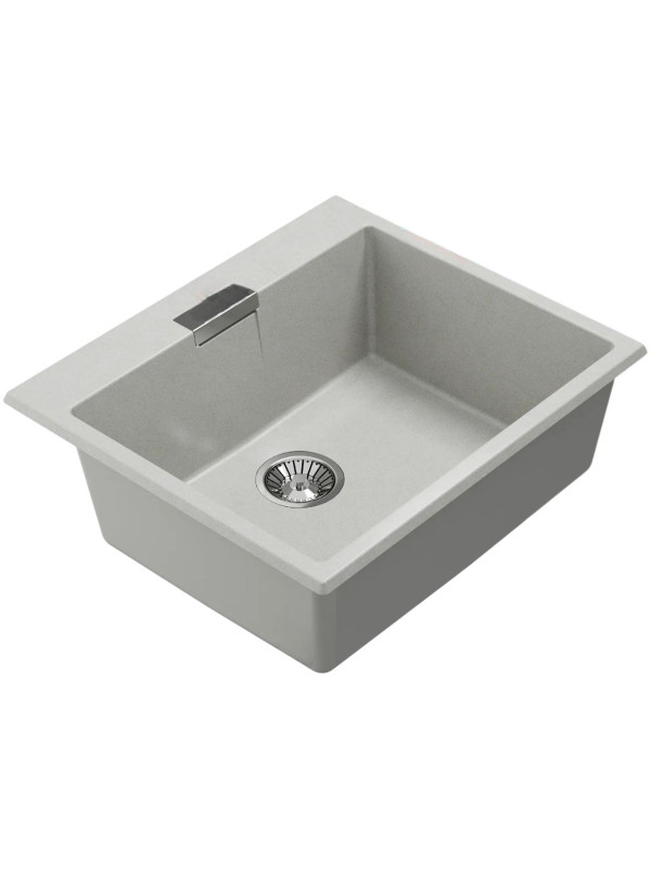 Кухонная мойка Polygran TOLERO 580 серый вид сбоку