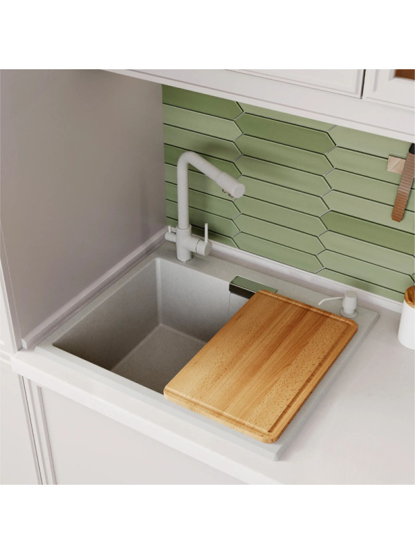 Кухонная мойка Polygran TOLERO 580 серый интерьер 3