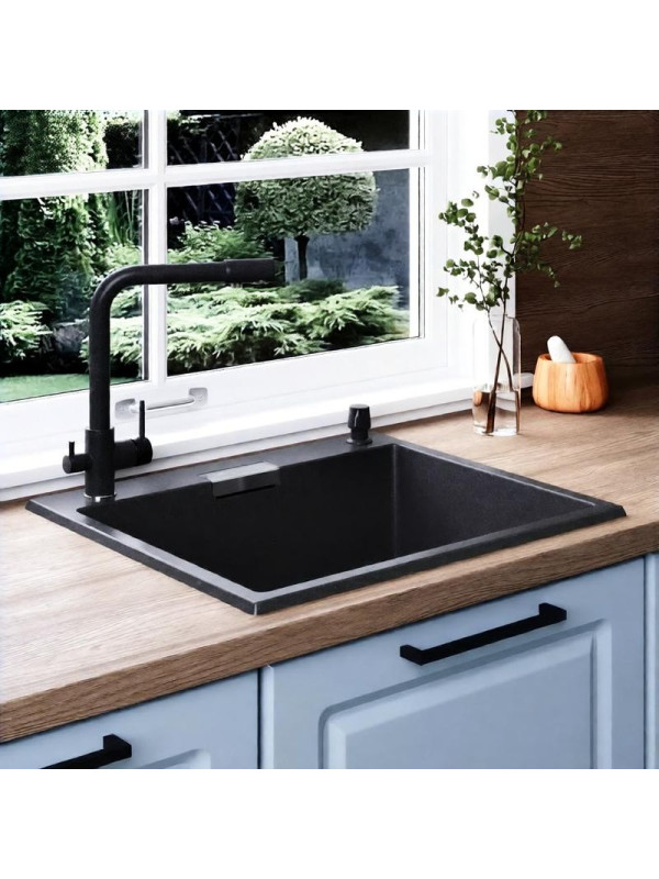 Кухонная мойка Polygran TOLERO 580 черный интерьер