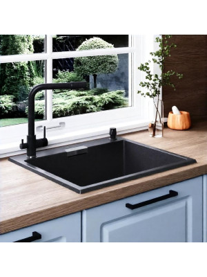 Кухонная мойка Polygran TOLERO 580 черный интерьер