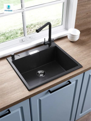 Кухонная мойка Polygran TOLERO 580 черный интерьер