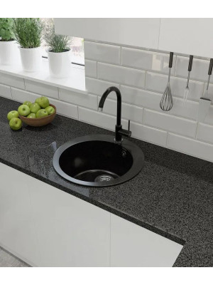 Кухонная мойка GranFest GF-R480 черный интерьер
