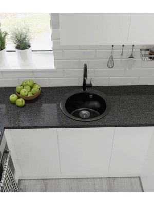 Кухонная мойка GranFest GF-R480 черный интерьер 2