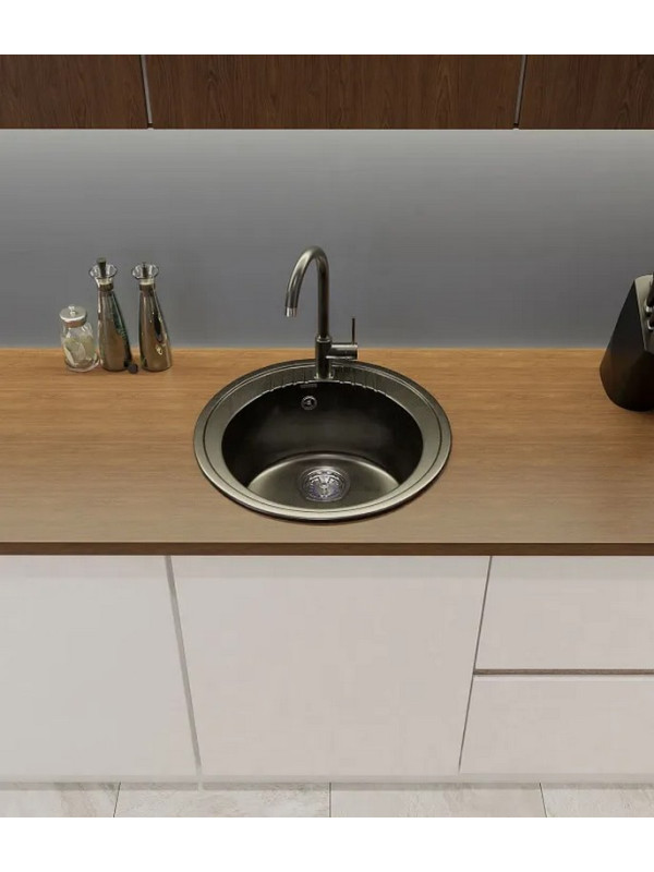 Кухонная мойка GranFest GF-R520 черный интерьер
