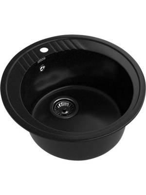 Кухонная мойка GranFest GF-R520 черный вид сбоку