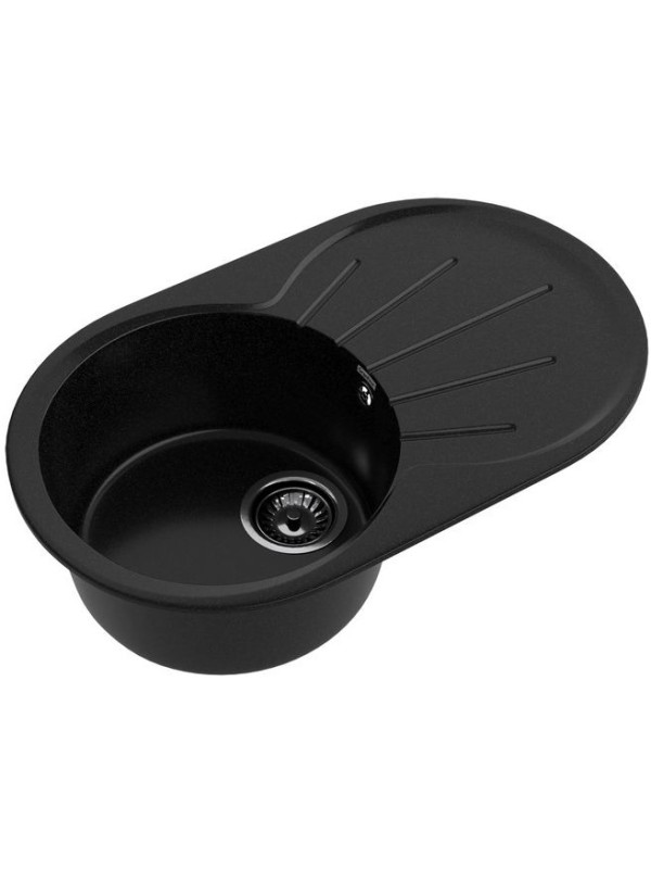 Кухонная мойка GranFest GF-R750L черный вид сбоку