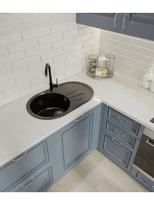 Кухонная мойка GranFest GF-R750L черный интерьер