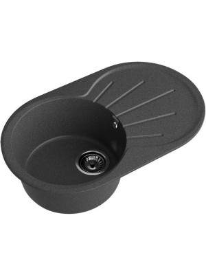 Кухонная мойка GranFest GF-R750L графит вид сбоку