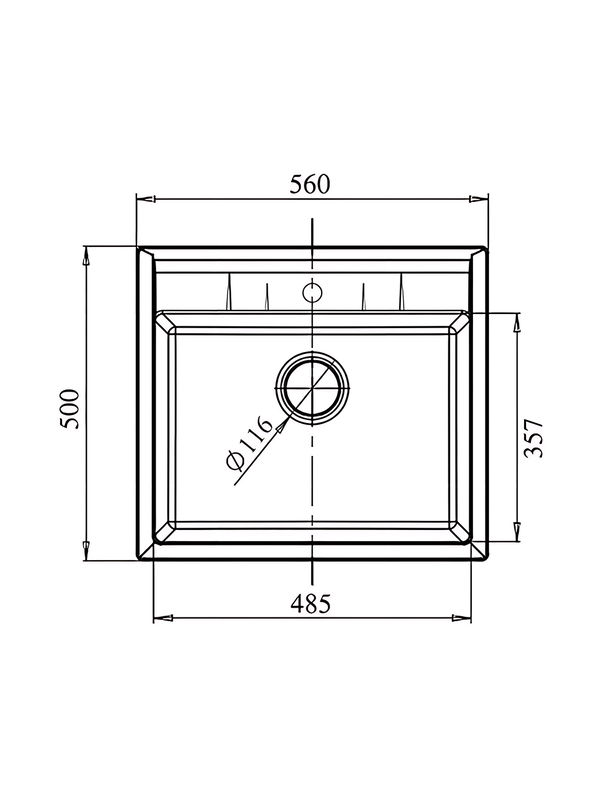 Кухонная мойка Polygran GranFest GF - Q561 топаз размеры
