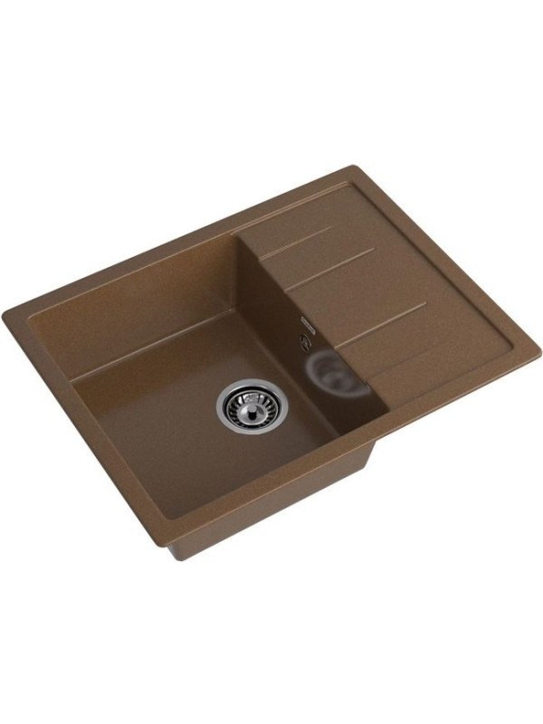 Кухонная мойка Polygran GranFest GF - Q650L терракот вид сбоку