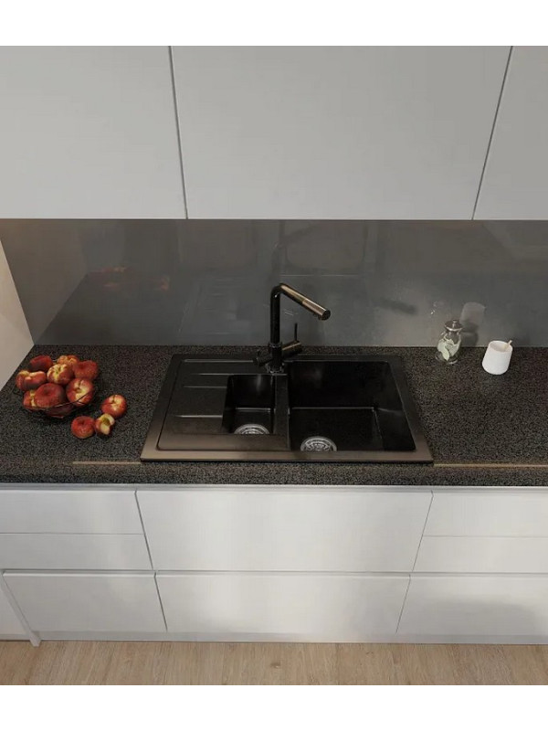 Кухонная мойка Polygran GranFest GF - Q775KL черный интерьер
