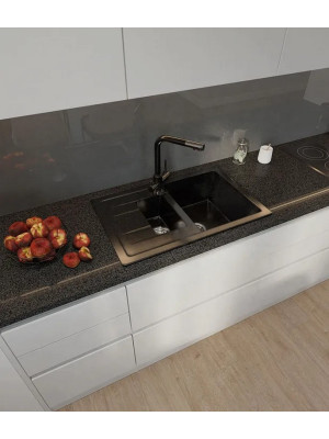 Кухонная мойка Polygran GranFest GF - Q775KL черный интерьер 3