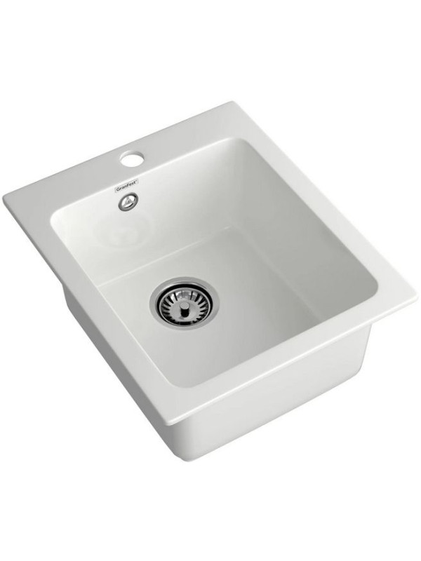 Кухонная мойка Polygran GranFest GF - P505 иней вид сбоку