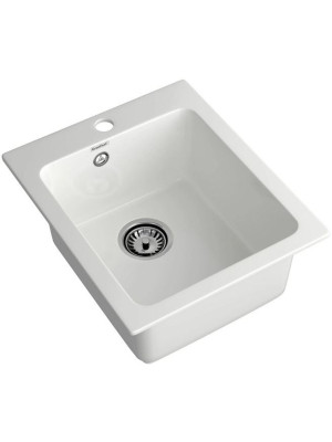 Кухонная мойка Polygran GranFest GF - P505 иней вид сбоку