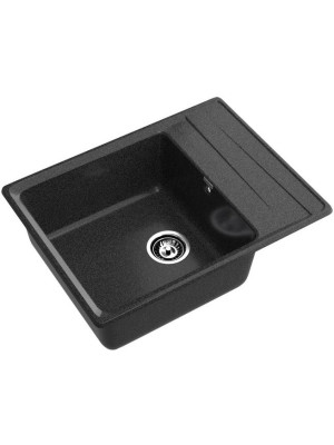 Кухонная мойка Polygran GranFest GF-LV-660L графит вид сбоку