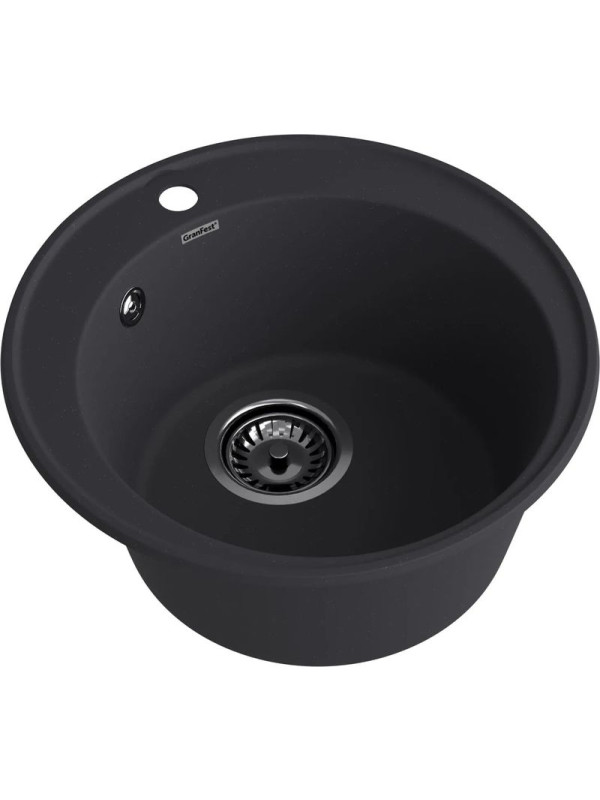 Кухонная мойка GranFest QUARZ Z-08 черный вид сбоку
