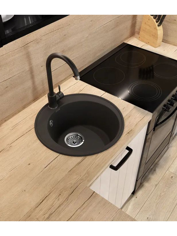 Кухонная мойка GranFest QUARZ Z-08 черный интерьер