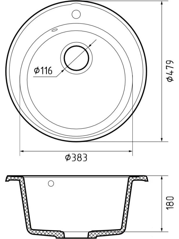 Кухонная мойка GranFest QUARZ Z-08 черный размеры