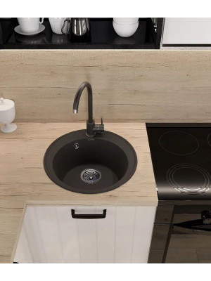 Кухонная мойка GranFest QUARZ Z-08 черный интерое