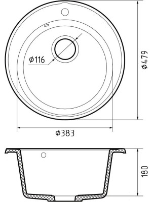 Кухонная мойка GranFest QUARZ Z-08 черный размеры