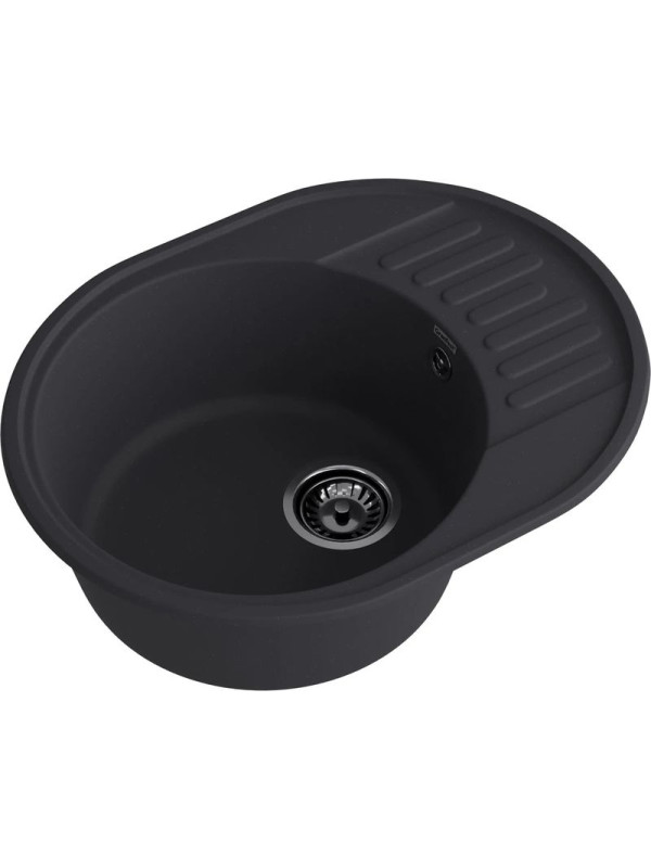 Кухонная мойка GranFest QUARZ Z-58 черный вид сбоку