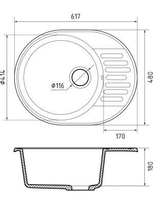 Кухонная мойка GranFest QUARZ Z-58 черный размеры