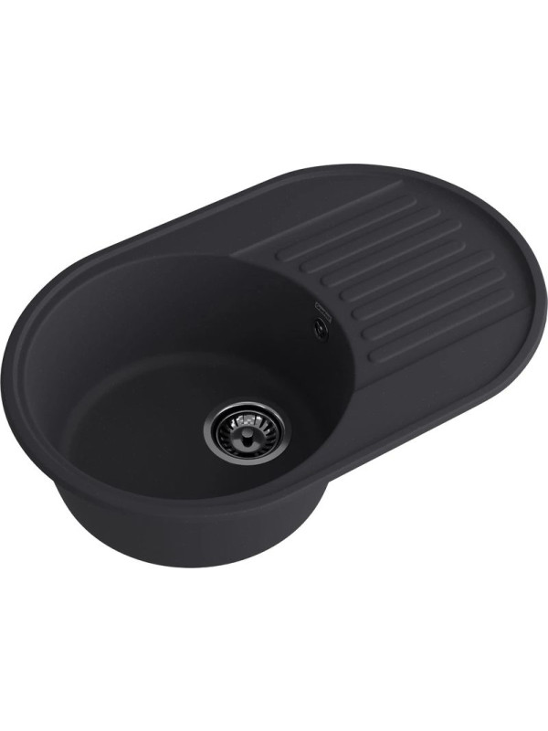 Кухонная мойка GranFest QUARZ Z-18 черный вид с боку