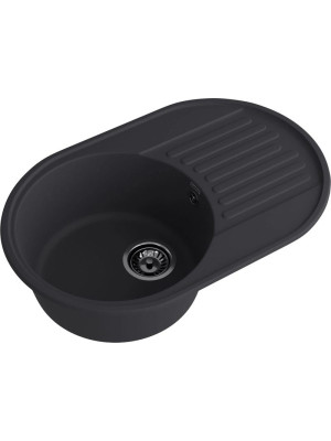Кухонная мойка GranFest QUARZ Z-18 черный вид с боку