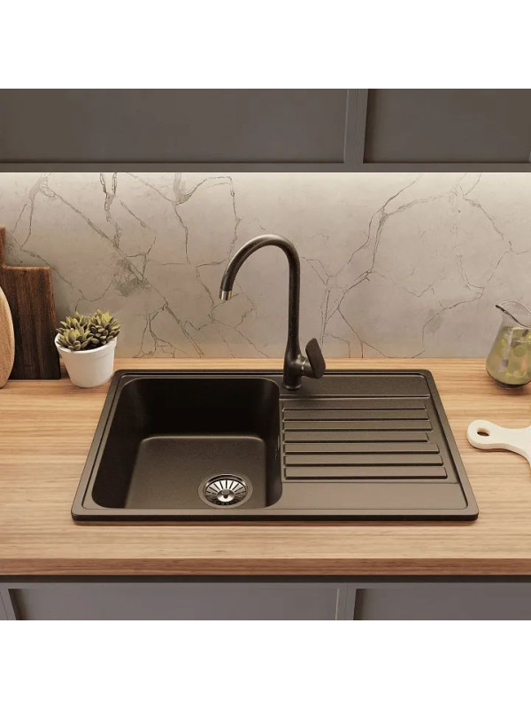 Кухонная мойка GranFest QUARZ Z-78 черный интерьер