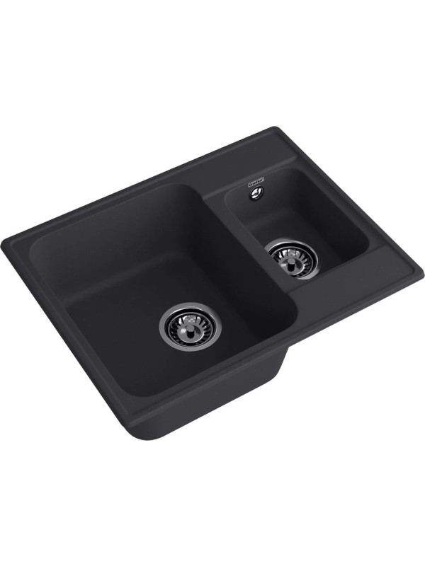 Кухонная мойка GranFest QUARZ Z-09 черный вид сбоку