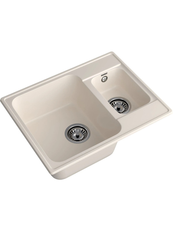 Кухонная мойка GranFest QUARZ Z-09 белый вид сбоку