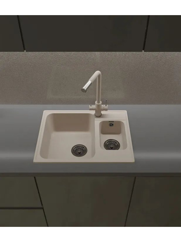 Кухонная мойка GranFest QUARZ Z-09 белый интерьер 2