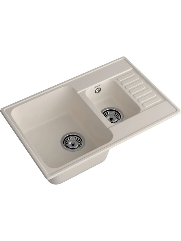 Кухонная мойка GranFest QUARZ Z-21К белый вид сбоку
