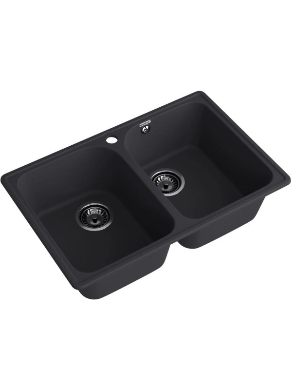 Кухонная мойка GranFest QUARZ Z-15 черный вид сбоку