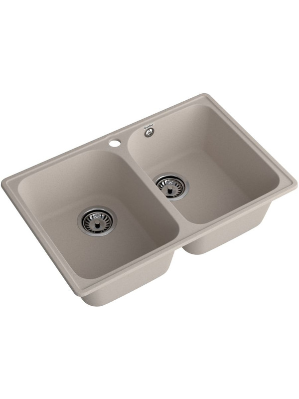 Кухонная мойка GranFest QUARZ Z-15 песочный вид сбоку