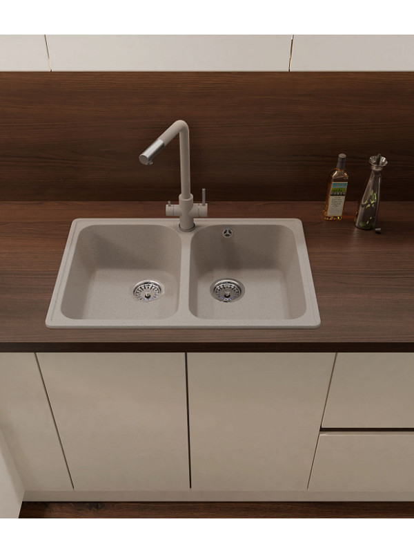 Кухонная мойка GranFest QUARZ Z-15 песочный интерьер 2