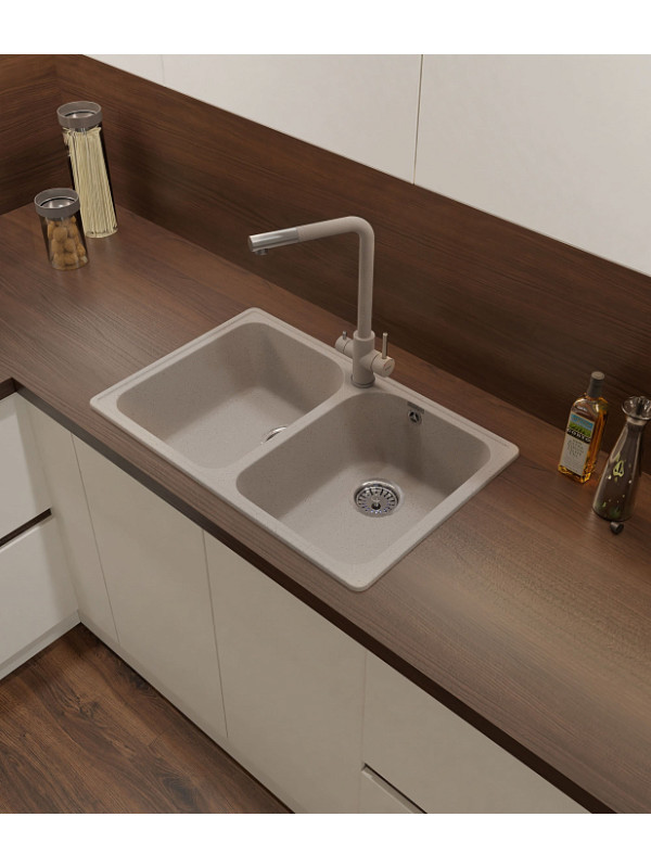 Кухонная мойка GranFest QUARZ Z-15 песочный интерьер 3